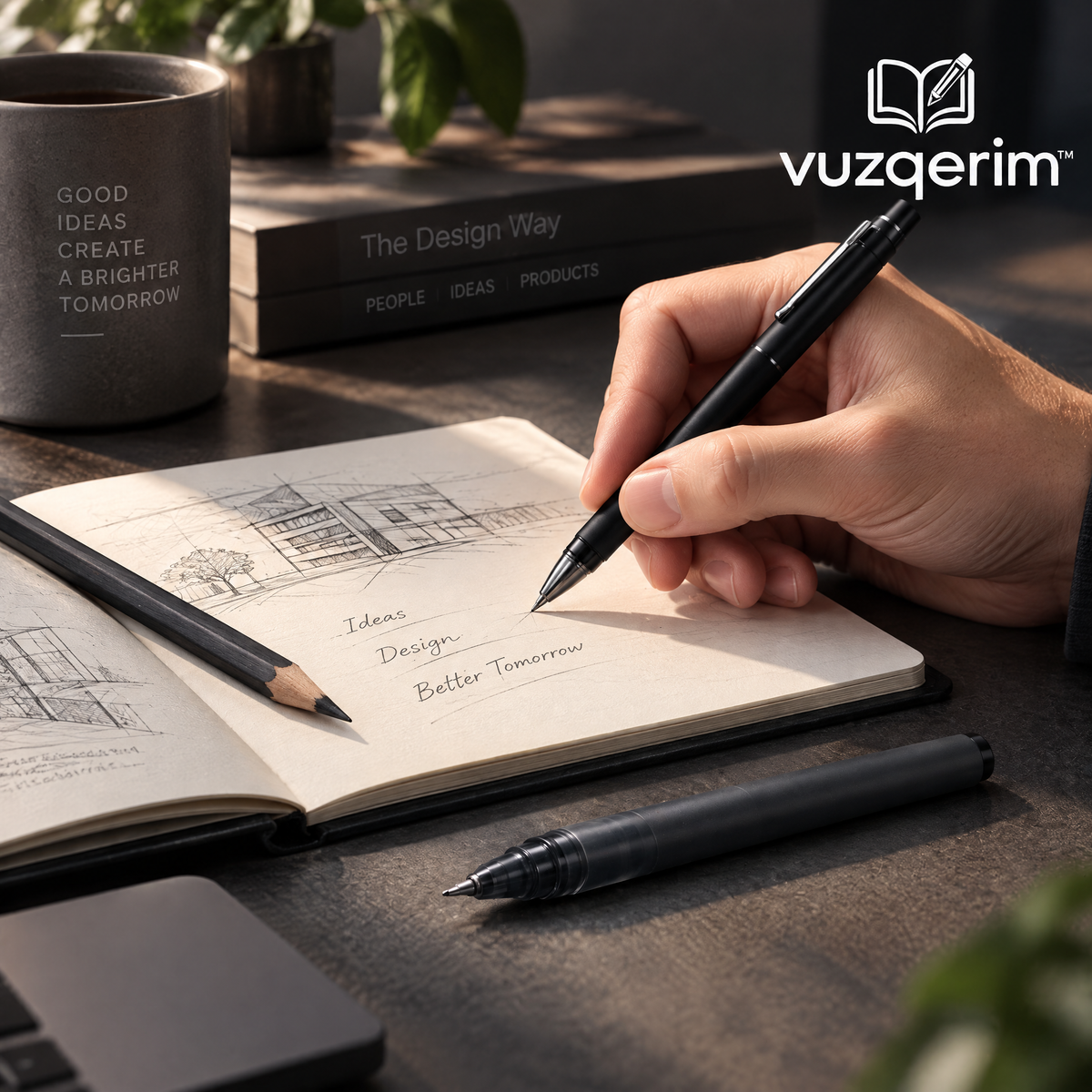 vuzqerim™ Black Pen & Pencil Writing Set