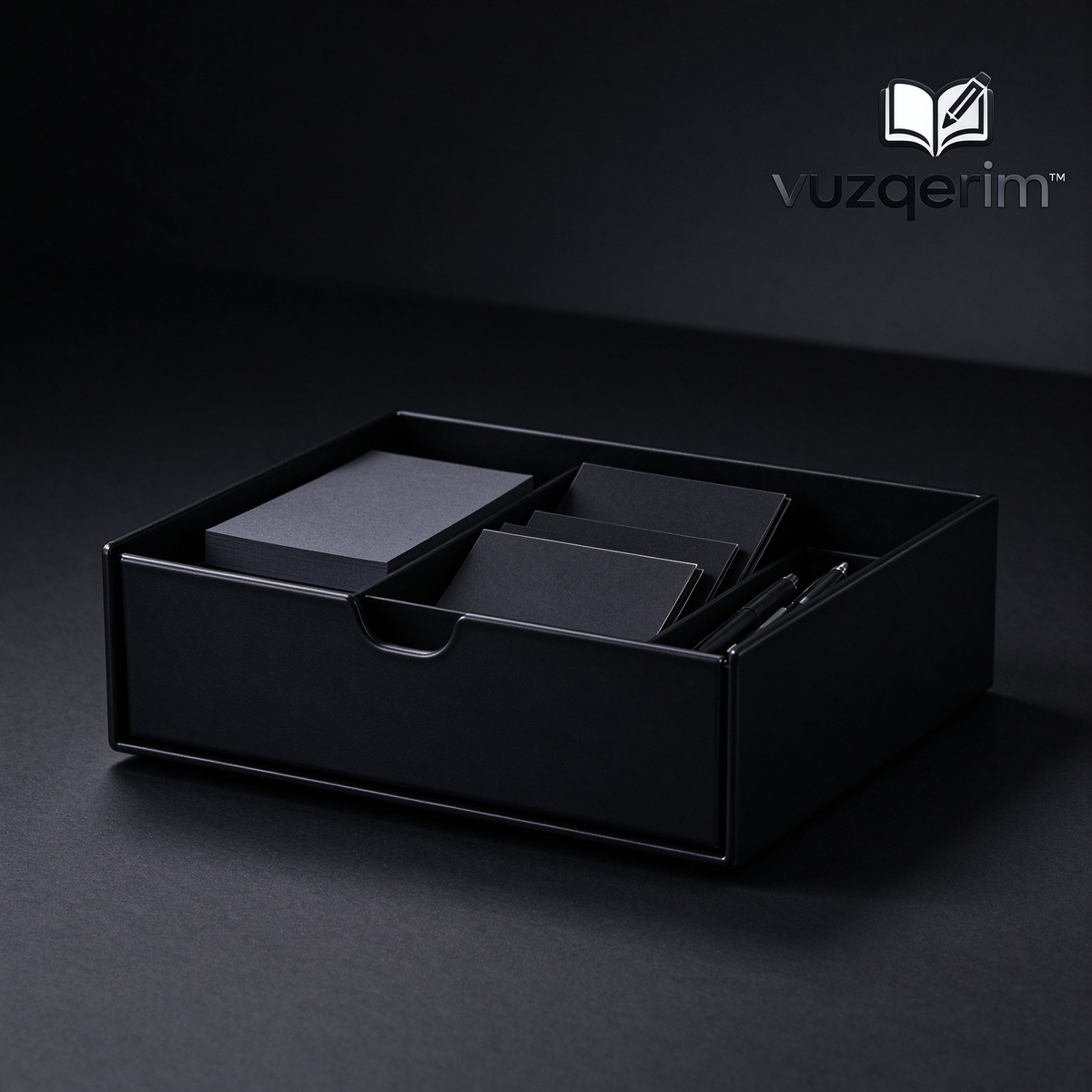 vuzqerim™ Black Compartment Desktop Organizer Tray